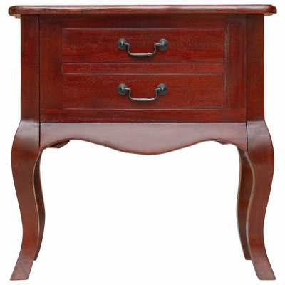  Side Table Brown 23.82 X 11.81 X 24.02 In Solid Mahogany Wood