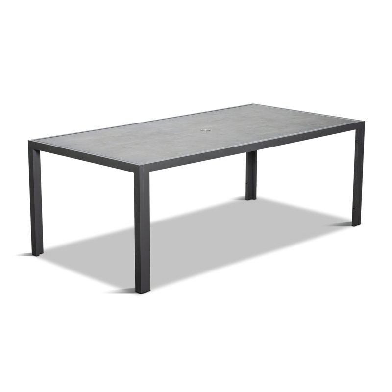Staple Outdoor Dining Table, White, Concrete