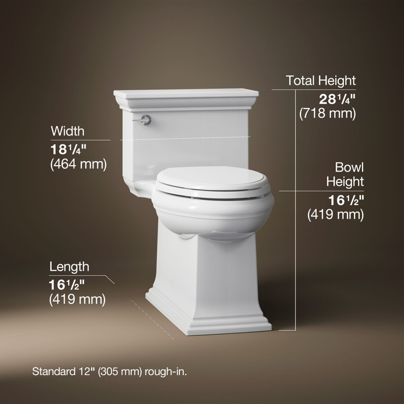Memoirs Stately Comfort Height 1.28 gpf One-piece Compact Elongated Toilet, White