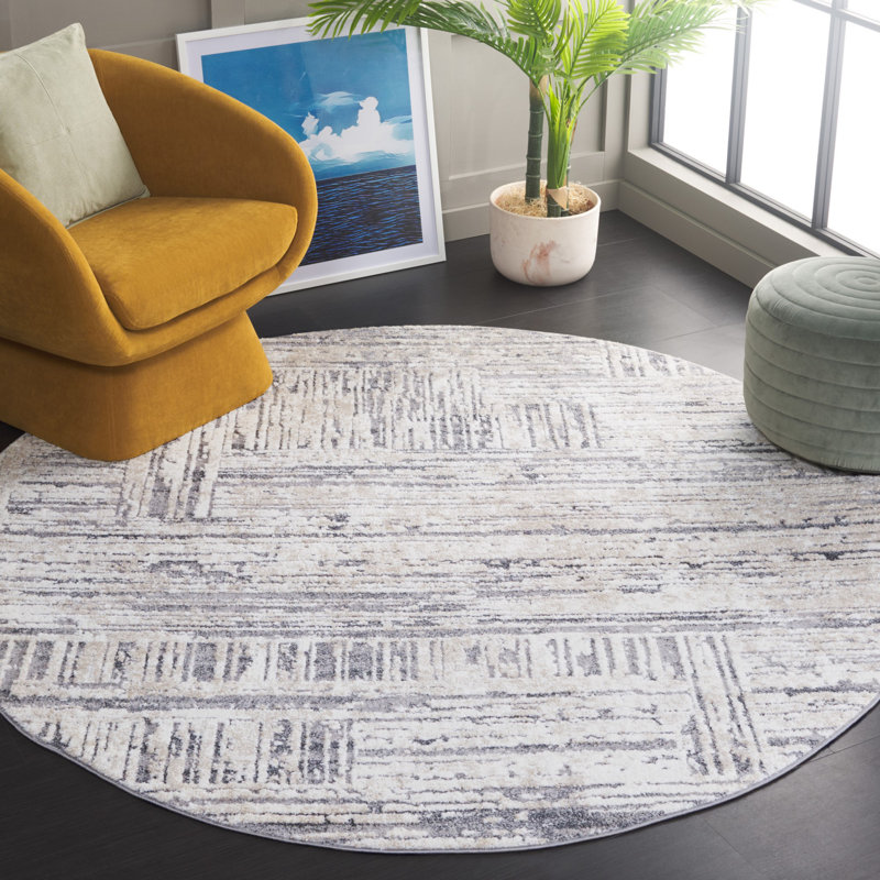 Hanka Performance Abstract Rug, Round 6'7"