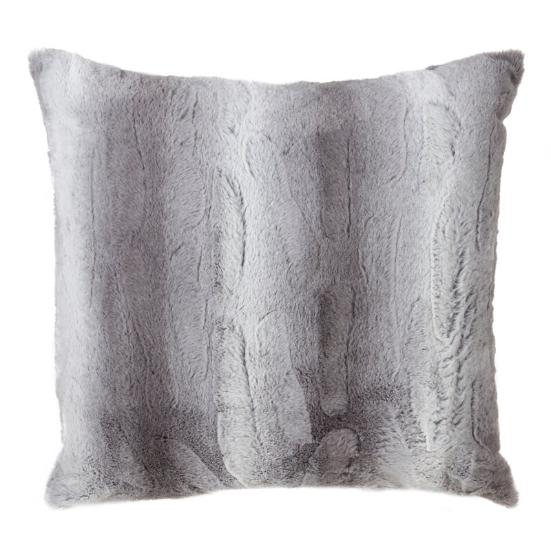 Natural Animal Print Faux Fur Square Throw Pillow 20"