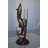 Valleystone Two dolphins with fish, table top bronze statue. -  Size: 8"L x 8"W x 22"H. 