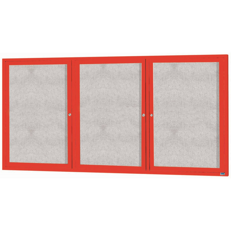 Tableau d'affichage mural extérieur pour l'extérieur, Rouge, Trois, H 48 po x l 96 po