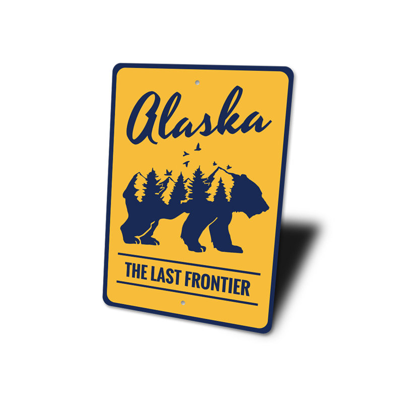Panneau Alaska The Last Frontier, H 18 po x l 12 po x P 0,06 po