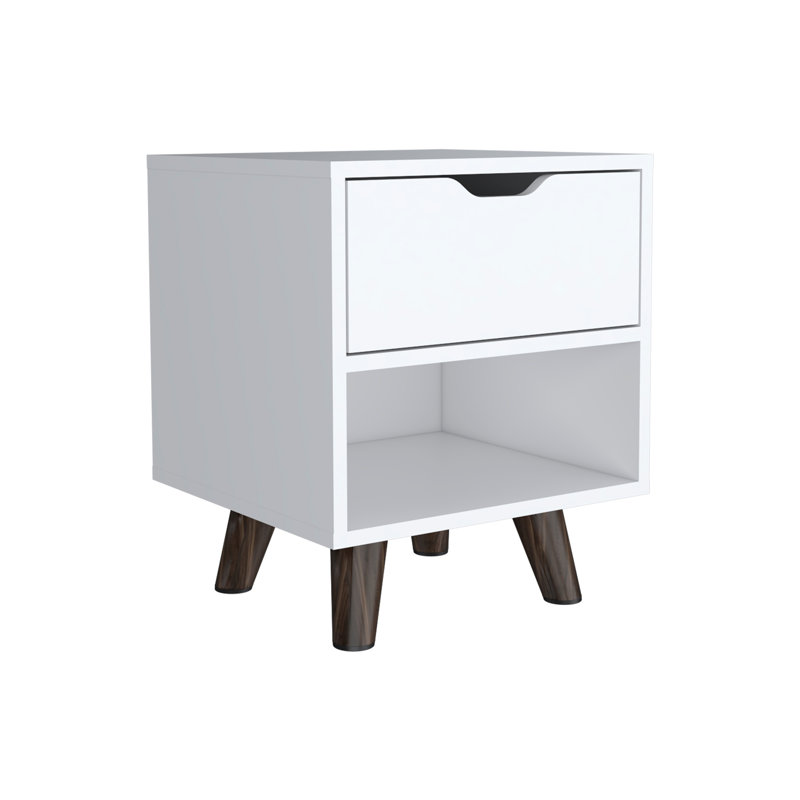 Table de chevet de style contemporain, Blanc
