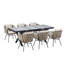 Table de salle à manger d'extérieur en fer 7 pièces avec 6 chaises simples