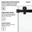Porte de douche coulissante simple sans cadre l 56 à 61 po x H 76 po avec verre trempé transparent de 3/8 po (10 mm), film incassable et localisateur de trou d'installation - Rail supérieur carré-114773361