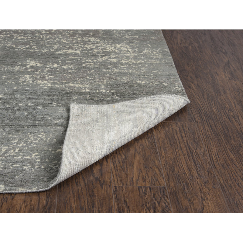 Tapis gris en laine Power Loom, Tapis de couloir beige