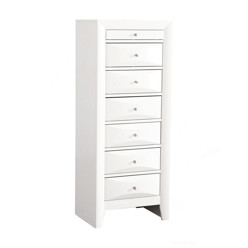 Commode pour femme 7 tiroirs Marilla, blanc, Blanc