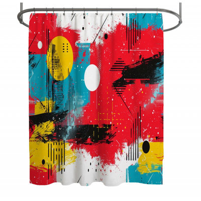 Rideau de douche à peinture abstraite - Art, décoration de salle de bain
