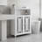 Caleb Freestanding Floor Accent Bathroom Cabinet with Glass Mosaic Doors and Adjustable Shelf-1609756354