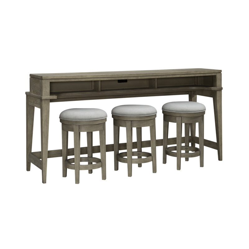 Console Chantee avec station de charge et 3 tabourets rembourrés