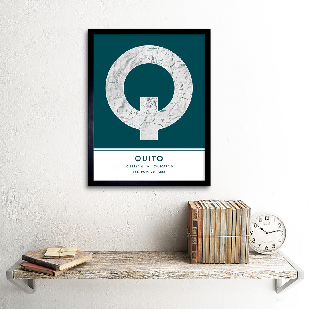 Quito City Map Quito Ecuador City Map - Single Picture Frame Typography