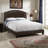 Mirari Transitional Brown Leather Look Queen Size Upholstered Bed, 51.39'' H X 64.21'' W X 85.58'' L