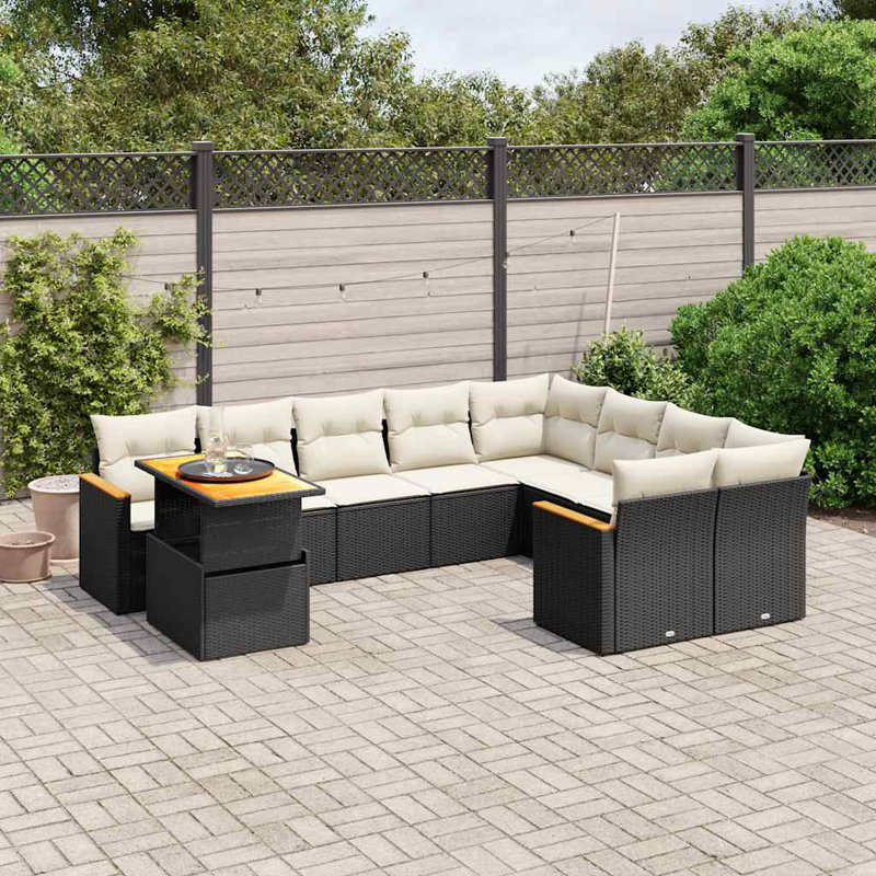  Garden Sofa Set Black