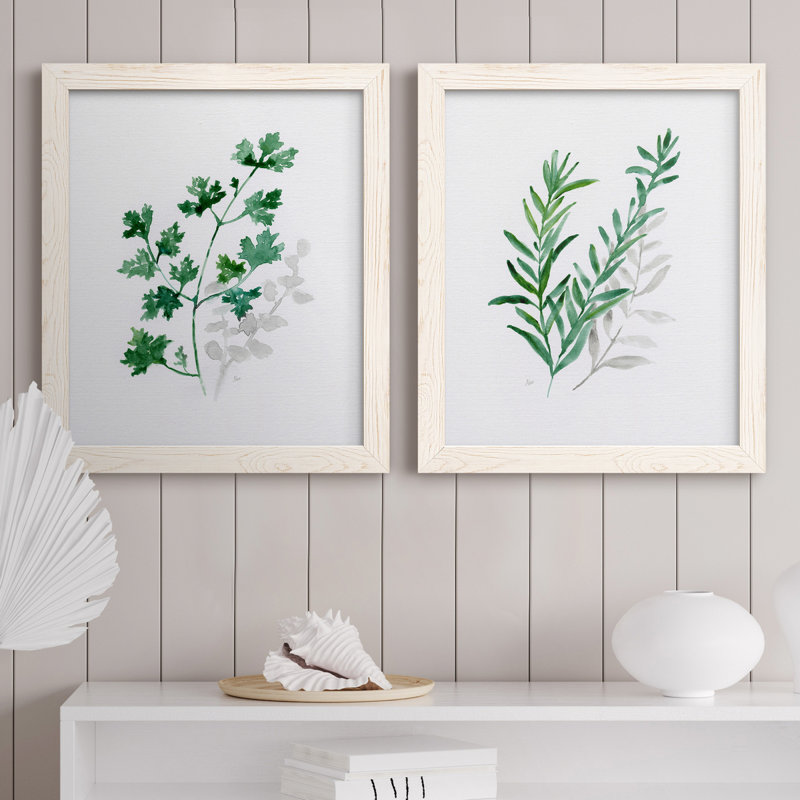 Freshly Picked I - Ensemble de 2 peintures sur toile encadrées, Blanc, H 31,5 po x l 47 po x P 1,5 po