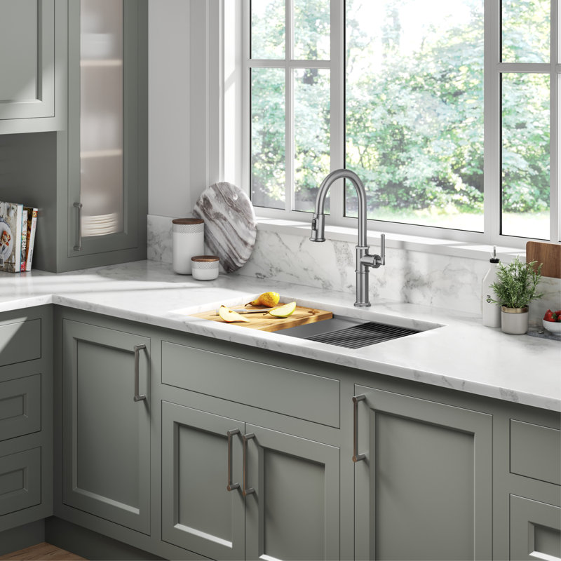 KRAUS Allyn Pull-Down Single Handle Kitchen Faucet, Spot Free Stainless Steel