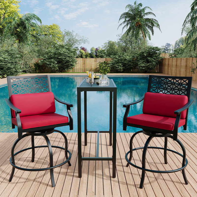 Table rectangulaire de 39 po à hauteur de bar pour l'extérieur, longue table de spa pour balcon avec plateau imperméable