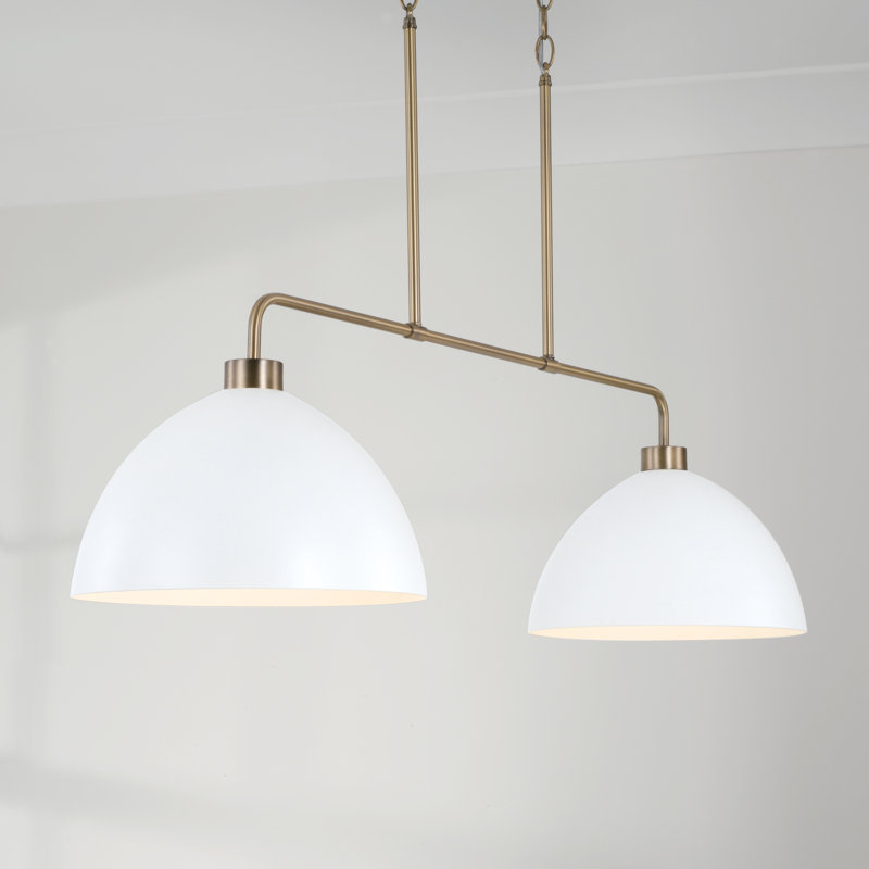 Lustre linéaire moderne à 2 lumières Ross, Blanc