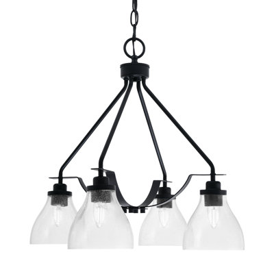 Lustre 4 lumières Odyssey Downlight illustré avec verre de 6,25 po