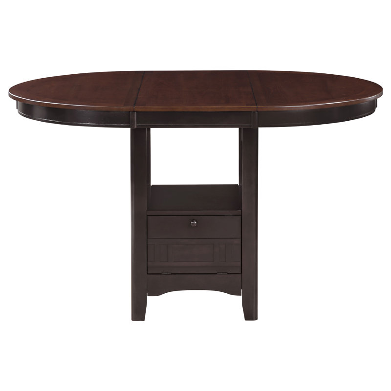 Ensemble de salle à manger 5 pièces Lessa, 4 chaises rembourrées, rallonge, Brun, Brun / espresso 