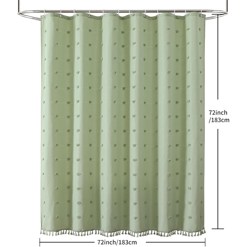 Rideau de douche Boho Farmhouse Green, Vert