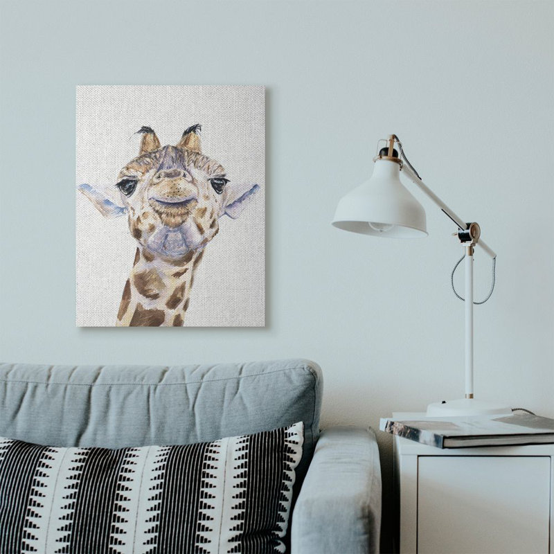 Grande tête de girafe Beckey, Toile tendue, H 30 po x l 24 po x P 1,5 po