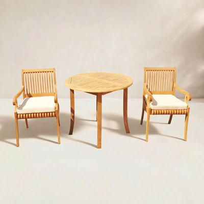 Massenburg 122" Teak Patio Bistro Set