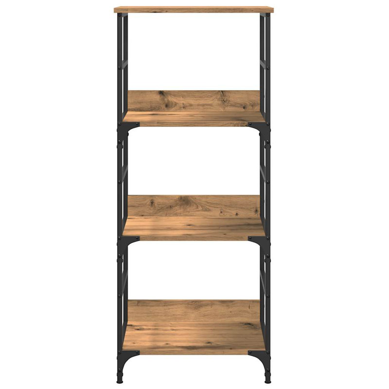 Amauria 117.5cm H x 50cm W Metal Etagere Bookcase, Artisan Oak