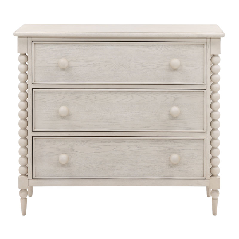Commode 3 tiroirs Marcellina, blanc cassé