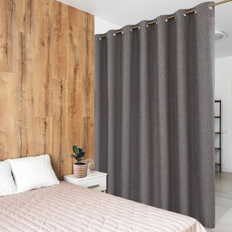 Panneau de rideau de porte de patio coulissant 100% occultant, L 100 po x L 84 po, Gris foncé