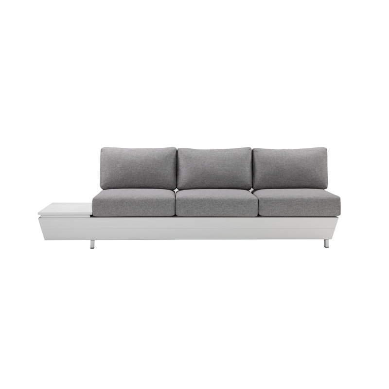 Yacht 3 Piece Outdoor Sectional Grey, Gray