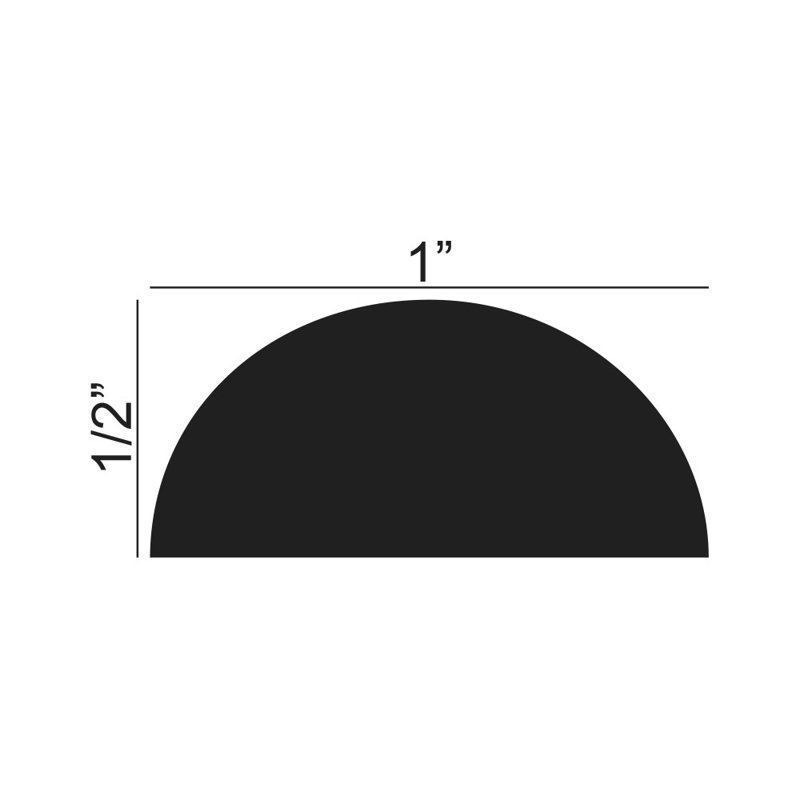 WM 120 1/2 in x 1 in x 6 in Long Recycled Polystyrene Half Round Moulding Sample
