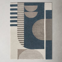 8'x8' Square Rug-Modern Texture Ivory And Charcoal