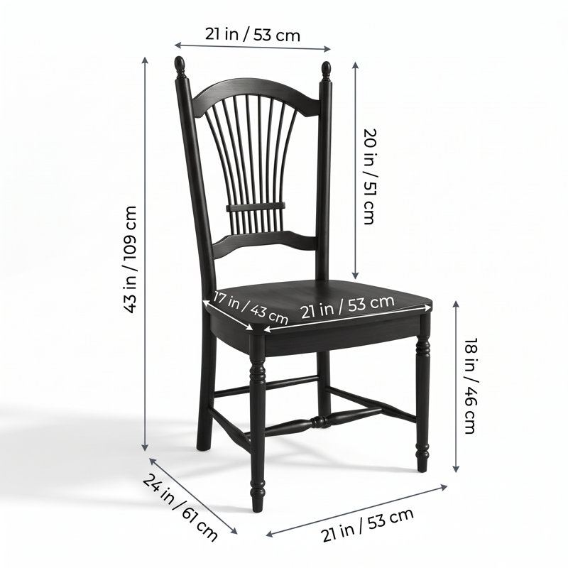 Liudger 18 " H Side Chair, Antique Black