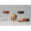 Fluted Glass Canister, Wood Lid-121607809