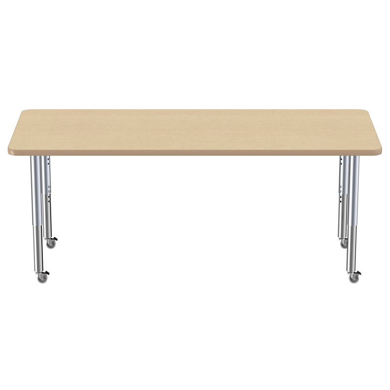 Table rectangulaire d'activité rectangulaire avec pieds réglables, 30" x 72", Érable / Érable, Super