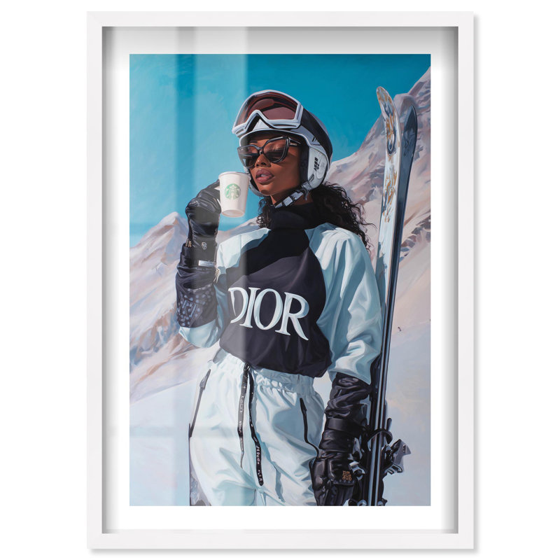 Décoration murale prête à skier «Elegance» par Notoriart, cadre blanc, 37 x 55, H 55 po x l 37 po, Cadre blanc
