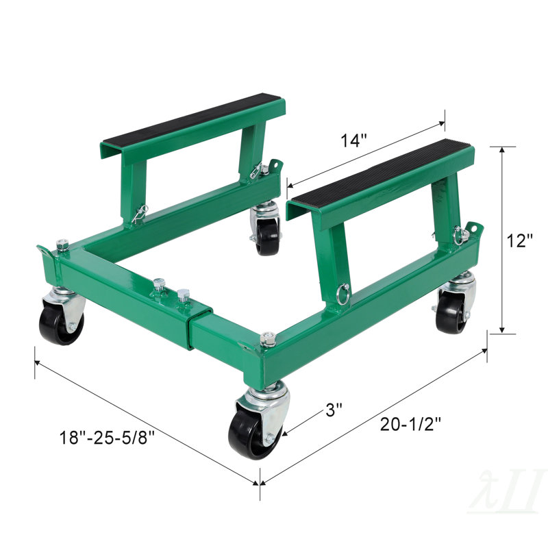 ATV Motorcycle Engine Cradle Dolly 1500lbs ,Green, Green