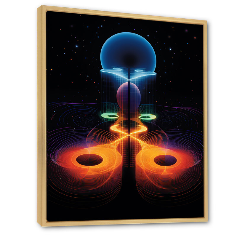 «Full Moon Symmetry Futures Abstract Landscape I - Minimalisme», décoration murale, H 32 po x l 16 po x P 1 po