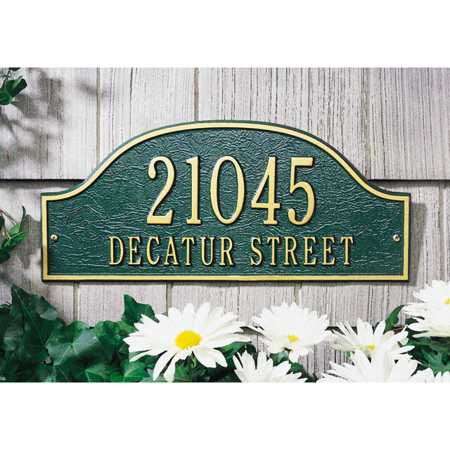 Plaque d'adresse murale 2 lignes Admiral, Cuivre antique, Oui