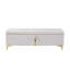 Élégant repose-pieds de rangement rembourré, banc de rangement avec pieds en métal pour la chambre à coucher, salon, entièrement assemblé sauf les pieds