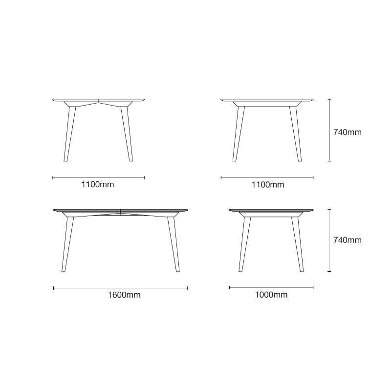 Bridge Dining Table, Walnut, Brown