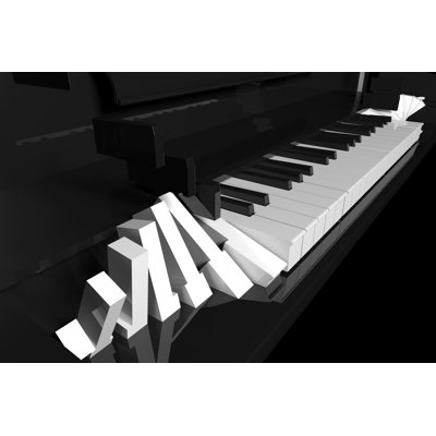 Piano, Roll Of Piano Keys by Liulolo - Wrapped Canvas Print