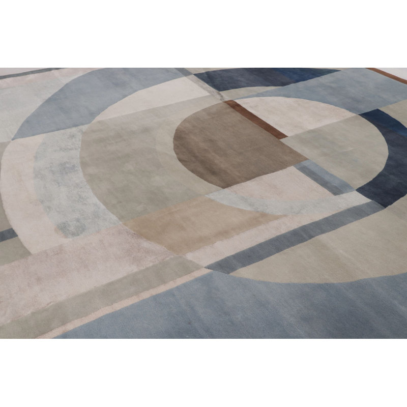 Mid Century Modern Handmade Wool Area Rug