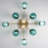 Navy Blue Glass Globe Blossom Flush Mount Ceiling Light-2052931963