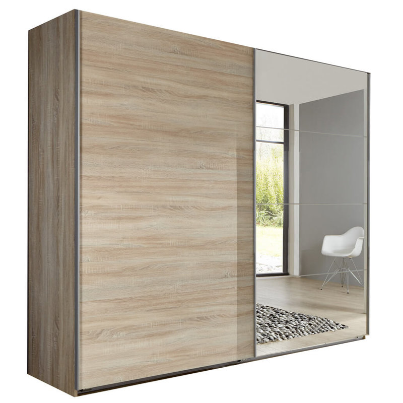Addington 2 Door Manufactured Wood Wardrobe, Basic, Brown