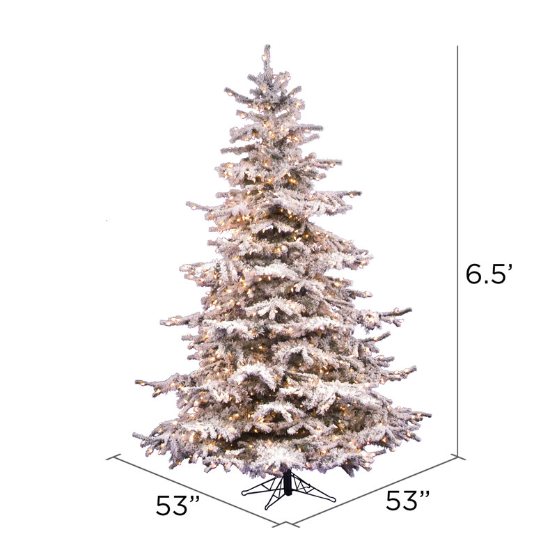 Sierra Flocked Fir Artificial Christmas Tree with Clear Light, 6.5' H
