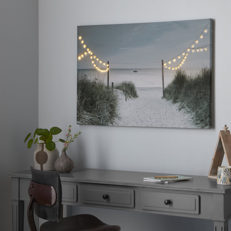 Art for the Home Shore Stroll LED Printed Canvas