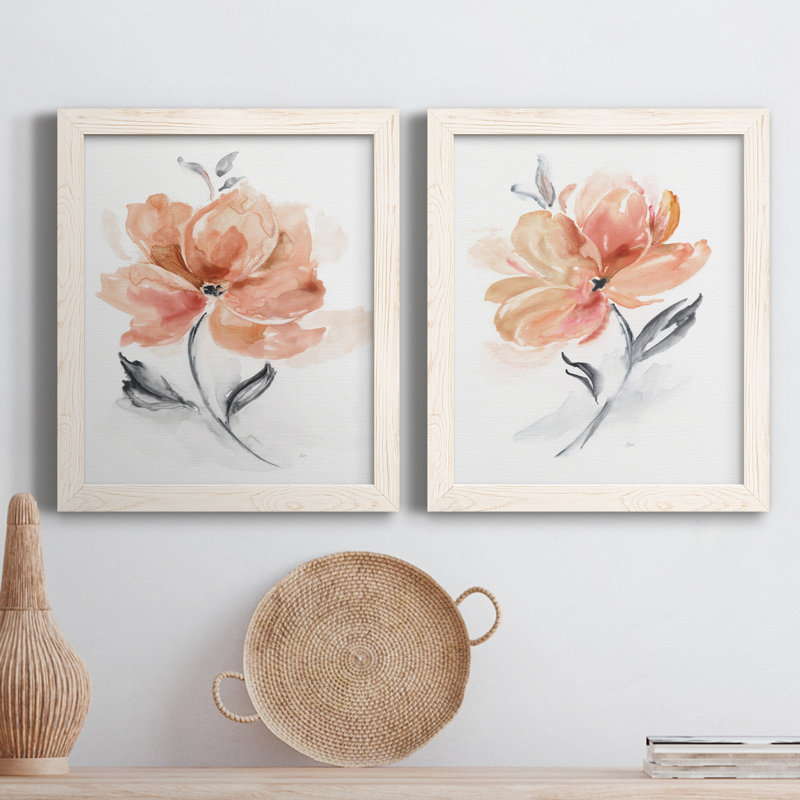 «Soft Sensation I», ensemble de reproductions d'art sur toiles, H 31,5 po x l 47 po x P 1,5 po, Cadre blanc